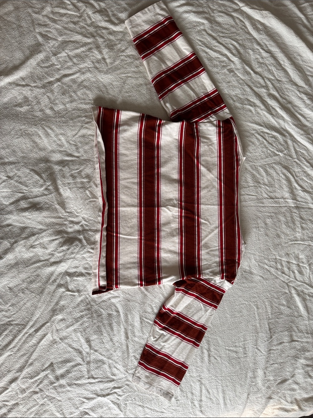 Banana Republic Red and White Striped boatneck Top